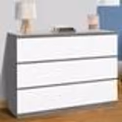 IDMARKET Commode 6 tiroirs TOMI 110 cm blanc et effet béton