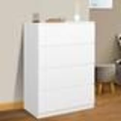 IDMARKET Commode 4 tiroirs TOMI 75 cm bois blanc