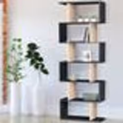 IDMARKET Etagère bibliothèque SOFIA forme S bois façon hêtre et noir 189 cm