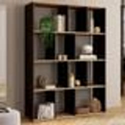 IDMARKET Etagère bibliothèque JENA 4 niveaux noir et effet bois H.143 cm