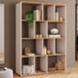 IDMARKET Etagère bibliothèque JENA 4 niveaux blanc et effet bois H.143 cm