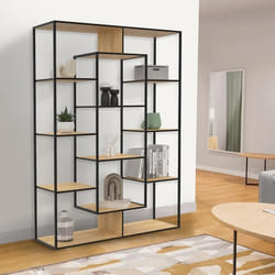 IDMARKET Etagère bibliothèque DETROIT avec 11 compartiments design industriel H.143 cm