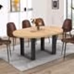 IDMARKET Table à manger extensible ronde PHOENIX 4-6 personnes bois et noir 110-150 cm