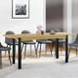 IDMARKET Table à manger extensible rectangle JUNE 6-10 personnes bois et noir 160-200 cm