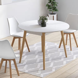 Table à manger ronde fixe - IDMARKET - ANGELA - Blanc - 4-6 personnes - 110 cm