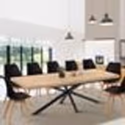 IDMARKET Table à manger extensible rectangle ALIX 8-12 personnes pied araignée bois et noir 200-240 cm