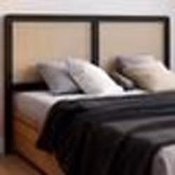 IDMARKET Tête de lit sur pied EDHEN 160 cm cannage et bois noir