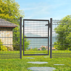 IDMARKET Portillon de jardin 105 x 100 cm en acier avec serrure et poignée gris anthracite