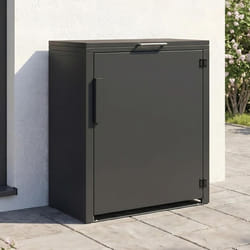 IDMARKET Armoire de jardin en métal 70 x 40 x 80 cm gris anthracite avec toit relevable double porte et étagère