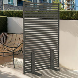 IDMARKET Paravent extérieur ajouré claustra décoratif 80 x 150 cm persiennes horizontales métal gris anthracite