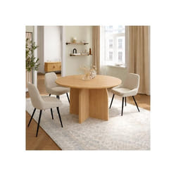 Table à manger ronde fixe - IDMARKET - EDITH - Bois - 6 personnes - 110 cm