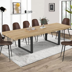 IDMARKET Table à manger rectangle PHOENIX 12 personnes bois et noir 300 cm