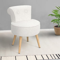 IDMARKET Fauteuil CRAPAUD en tissu bouclette blanc