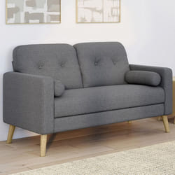 IDMARKET Canapé droit scandinave 2 places CLAIRE en tissu gris anthracite