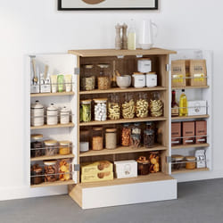 ID MARKET buffet 2 portes 90 cm Moderne bois et blanc