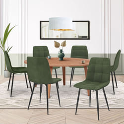IDMARKET Lot de 6 chaises de salle à manger MILA en velours vert