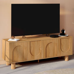 IDMARKET Meuble TV 140 cm ARCHIE 4 portes design arche effet bois