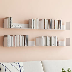 IDMARKET Lot de 4 étagères 60x15 cm pour livres METRA blanches