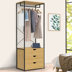 IDMARKET Dressing penderie 3 tiroirs L.60 cm DETROIT design industriel