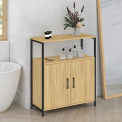 ID MARKET buffet dappoint DETROIT 1 niche et 2 portes 70 cm Industriel bois