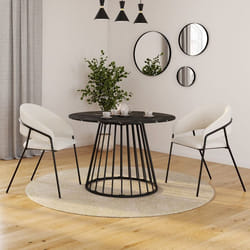 IDMARKET Lot de 2 chaises de salle à manger VINI en velours côtelé beige