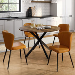 IDMARKET Lot de 4 chaises de salle à manger ISAURE vintage marron
