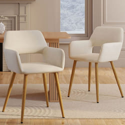 IDMARKET Lot de 2 chaises de salle à manger fauteuils de table HOLY en velours beige