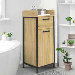 IDMARKET Colonne de rangement dappoint salle de bain DETROIT 1 tiroir 1 placard design industriel