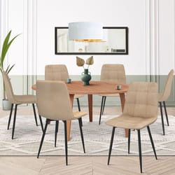 IDMARKET Lot de 6 chaises MILA en velours taupe pour salle à manger