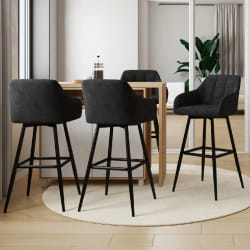 X4 TABOURET MADY NOIR