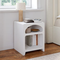 IDMARKET Lot de 2 tables de chevets organiques ALESIA bois blanc 2 niches