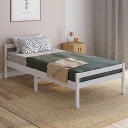 IDMARKET Lit simple HARPER 90 x 190 cm avec sommier bois blanc
