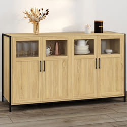 ID MARKET buffet DETROIT 4 portes 140 cm Industriel bois