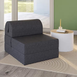 IDMARKET Chauffeuse PALOMA en tissu gris anthracite