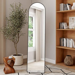 IDMARKET Miroir sur pied contour noir 160 x 40 cm