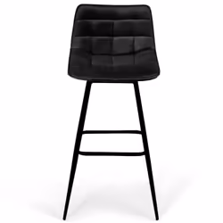 IDMARKET Lot de 6 tabourets de bar MADY en velours noir - Vue supplémentaire 2
