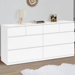IDMARKET Commode 8 tiroirs TOMI 160 cm bois blanc