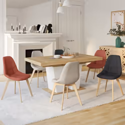 IDMARKET Lot de 6 chaises scandinaves GABY mix color gris foncé x2 terracotta x2 beige x2 pour salle à manger