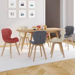 IDMARKET Lot de 6 chaises ROBINE en tissu mix color gris foncé x2 terracotta x2 beige x2