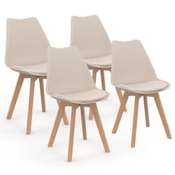 IDMARKET Lot de 4 chaises scandinaves SARA beige pour salle à manger