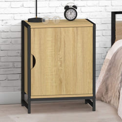 IDMARKET Lot de 2 tables de chevet DETROIT 1 porte design industriel