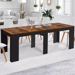 IDMARKET Table console extensible ORLANDO 10 personnes 235 cm bois effet vieilli et noir