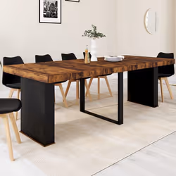 IDMARKET Table console extensible EDEN 10 personnes 235 cm bois effet vieilli et noir