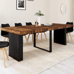 IDMARKET Table console extensible EDEN 10 personnes 235 cm bois effet vieilli et noir