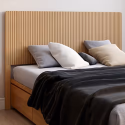 IDMARKET Tête de lit sur pied JULIETTE 160 cm effet lattes tasseau bois