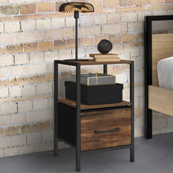 IDMARKET Lot de 2 tables de chevet UTAH 1 tiroir et 1 niche effet HAWKINS