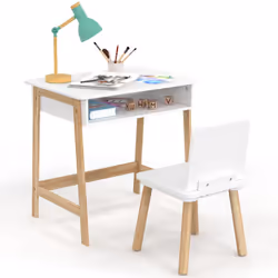 Vous serez obligatoirement conquis par cet ensemble bureau + 1 chaise enfant ANATOLE blanc et bois. Facilitez-vous la vie et  ...