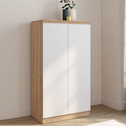 IDMARKET Armoire à chaussures 18 paires TOMI 2 portes