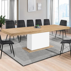 IDMARKET Table à manger extensible rectangle EDEN 8-12 personnes bois et blanc 200-250 cm