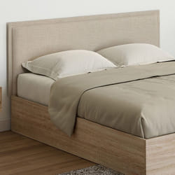IDMARKET Tête de lit suspendue ALHYA 160 cm en tissu beige lin